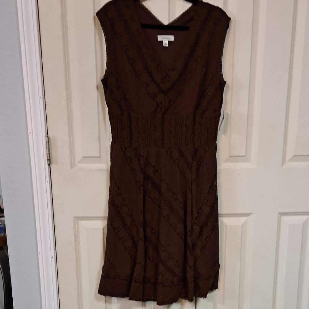 Dressbarn Elegant Brown Lace Dess